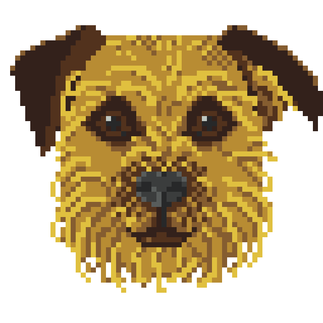 pixel art portrait of dog