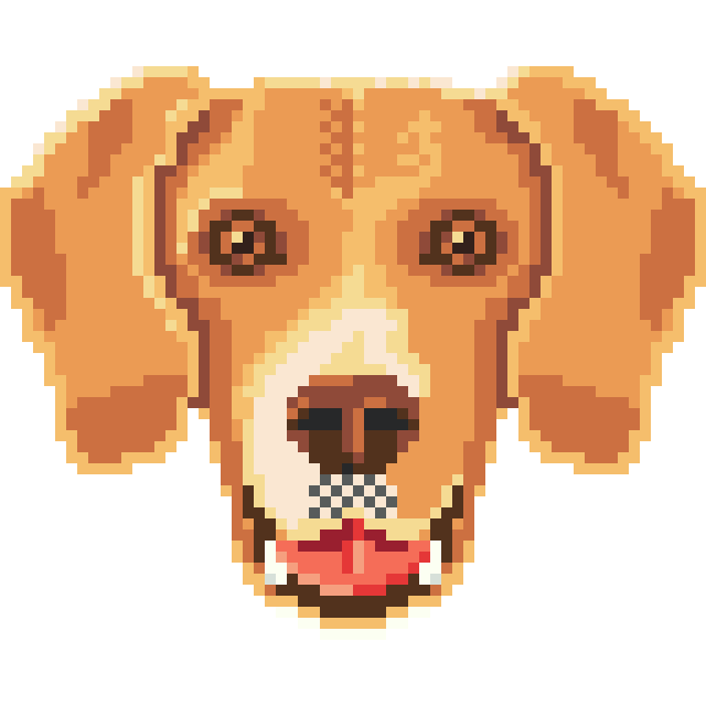 pixel art portrait of dog