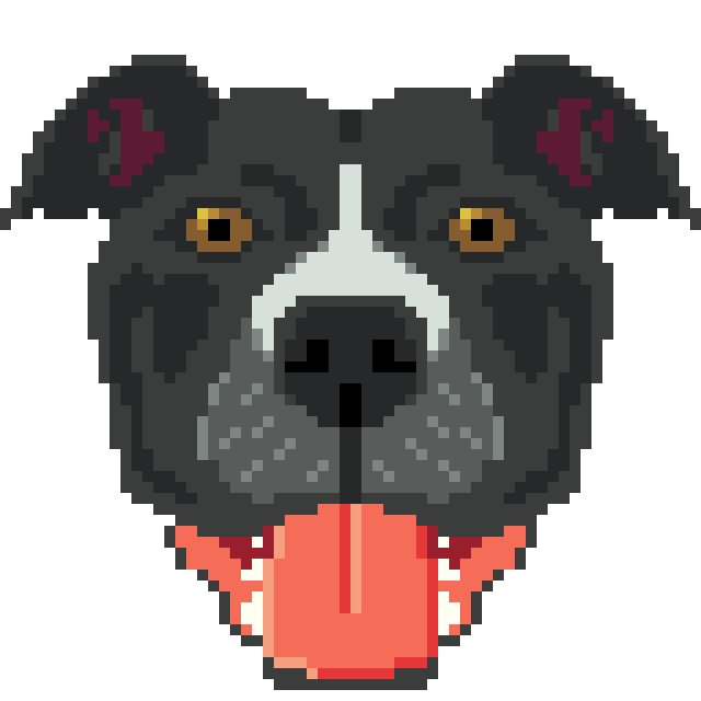 pixel art portrait of dog