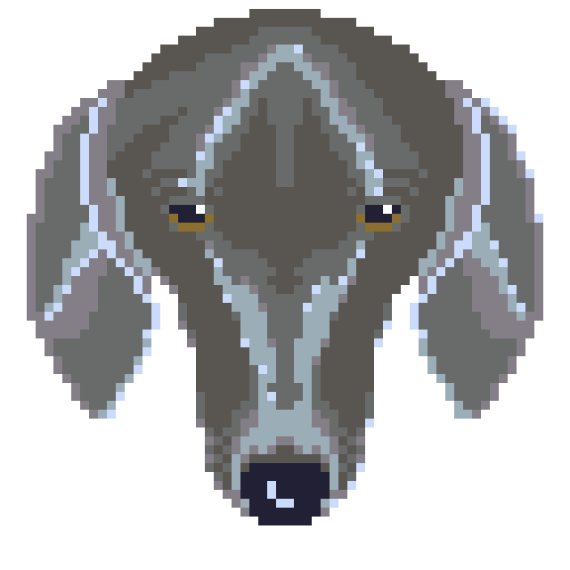 pixel art portrait of dog