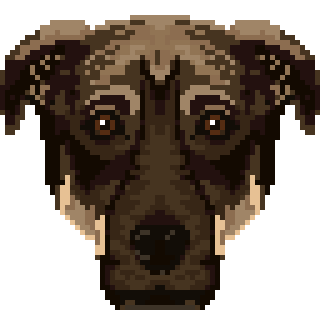 pixel art portrait of dog