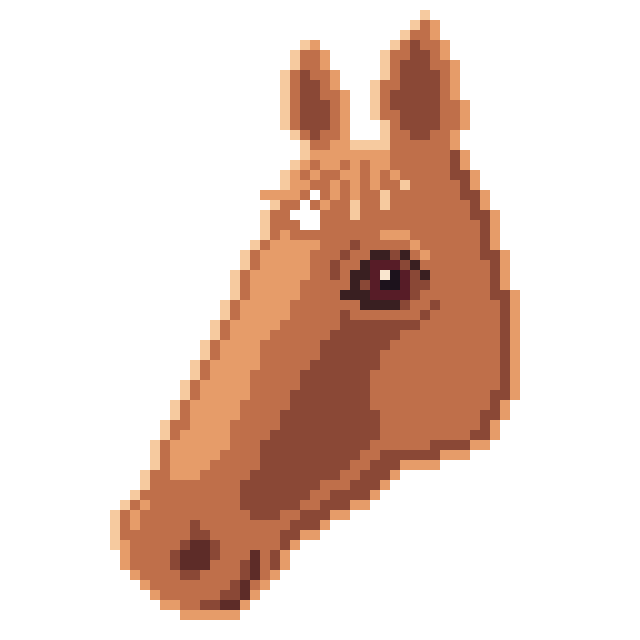 pixel art portrait of horse