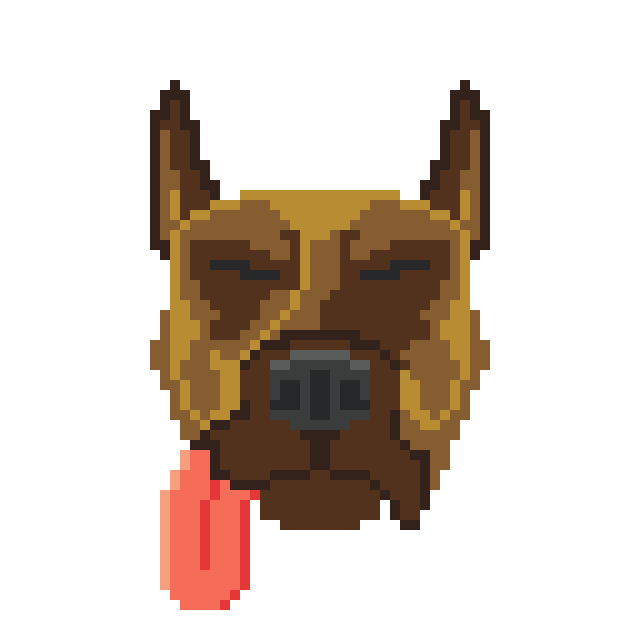 pixel art portrait of dog