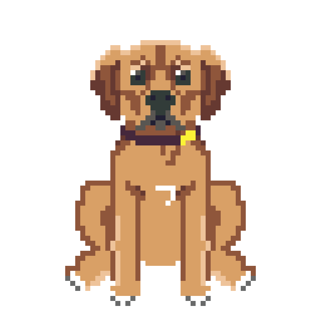 pixel art portrait of dog