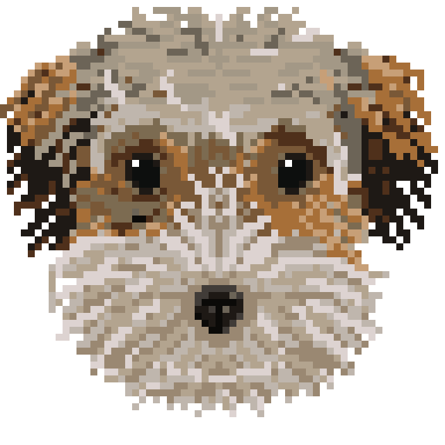 pixel art portrait of dog