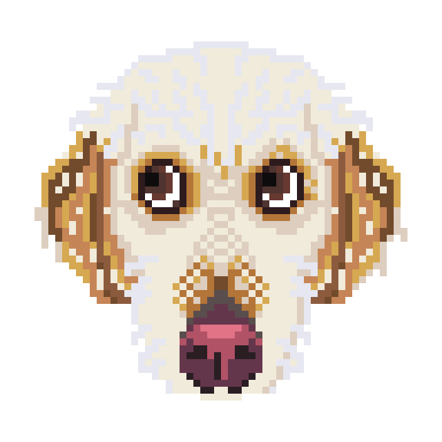 pixel art portrait of dog