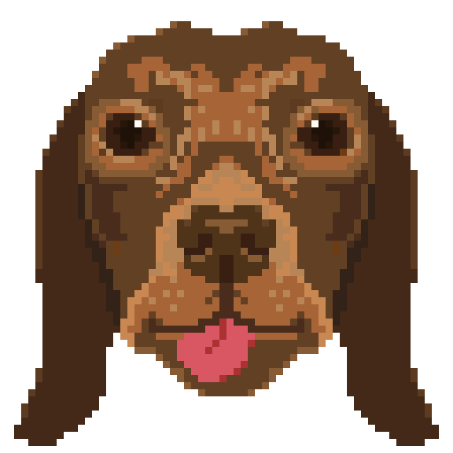 pixel art portrait of dog