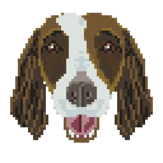 pixel art portrait of dog