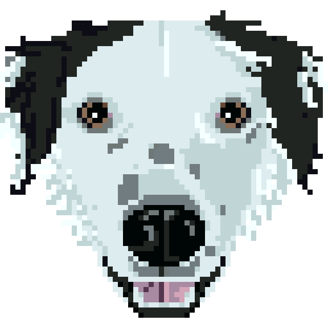 pixel art portrait of dog