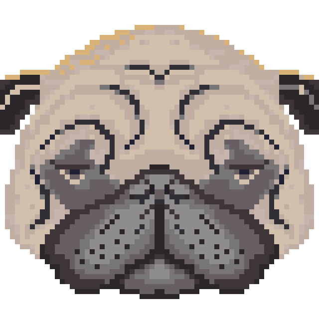 pixel art portrait of dog