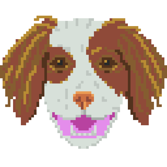 pixel art portrait of dog