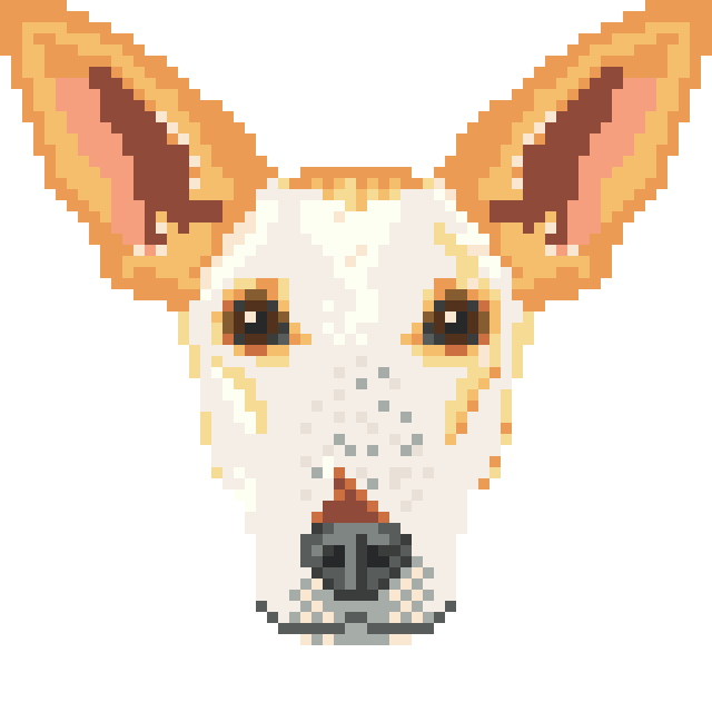 pixel art portrait of dog