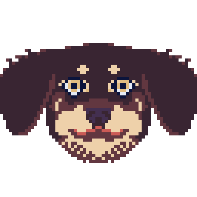 pixel art portrait of dog