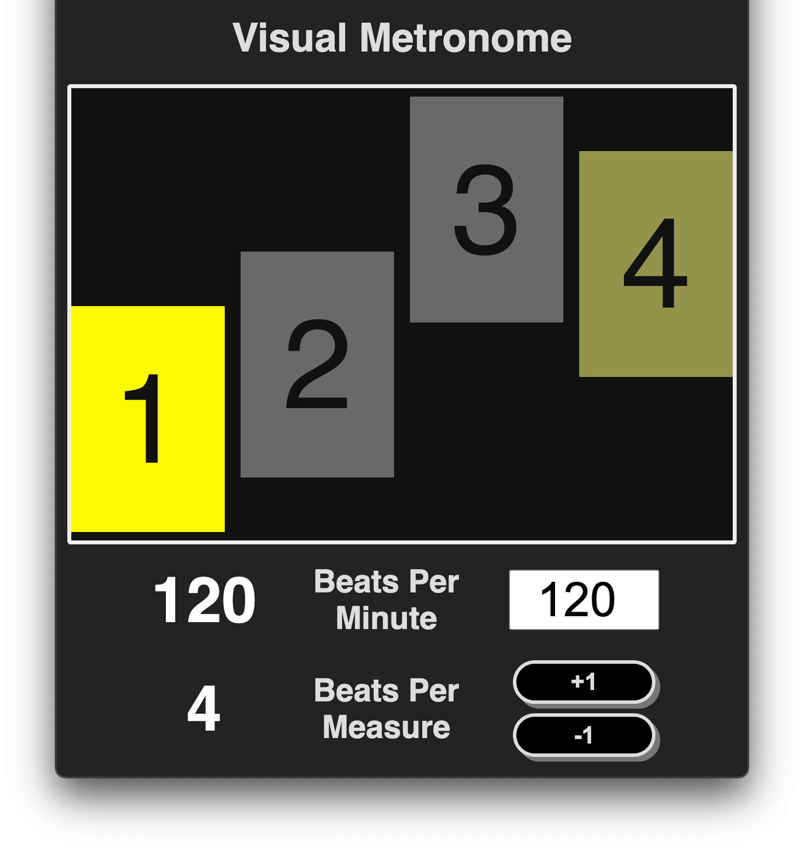 screen shot of visual metronome